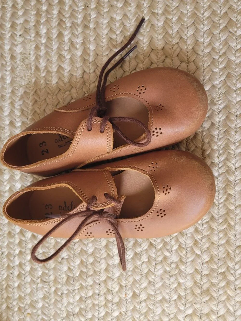 Adelisa & Co Kid's Mary Jane Leather Shoes-Brown